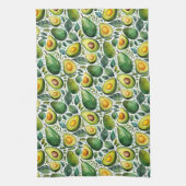 Green Avocado and Herb Kitchen Towel  キッチンタオル (縦)