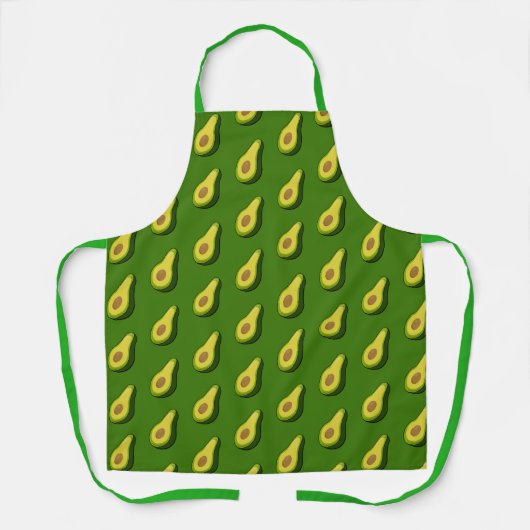 Green Avocado Graphic Apron - Custom Chef Gift エプロン (正面)