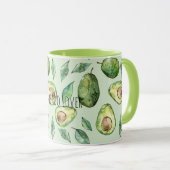 Green Avocados & Leaves マグカップ (正面右)