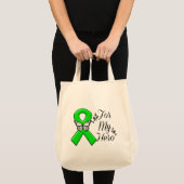 Green Awareness Ribbon For My Hero トートバッグ (正面(商品))