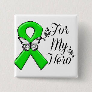 Green Awareness Ribbon For My Hero 缶バッジ