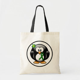 Green Awareness Ribbon Penguin トートバッグ