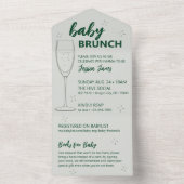Green Baby Brunch Invitation - Tear Off for Books オールインワン招待状 (内側)