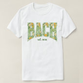 Green BACH Floral Retro Varsity Bridesmaid Tシャツ (デザイン正面)