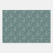 Green background with deer, gift packaging ラッピングペーパーシート (正面3)