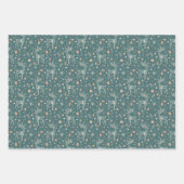 Green background with deer, gift packaging ラッピングペーパーシート (正面2)