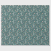 Green background with deer, gift packaging ラッピングペーパー (フラット)