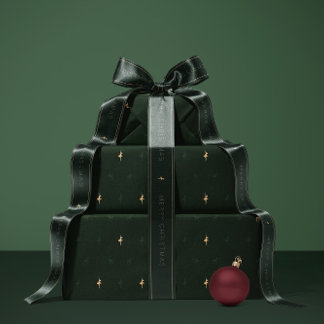 Green ballerina and reindeer wrapping paper ラッピングペーパー