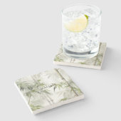 Green Bamboo Mindfulness Yoga ストーンコースター (横)