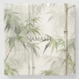 Green Bamboo Mindfulness Yoga ストーンコースター