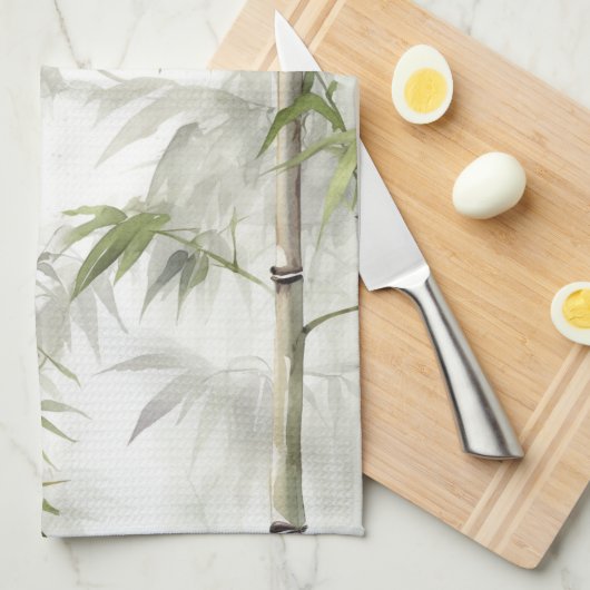 Green Bamboo Serenity キッチンタオル (四つ折り)