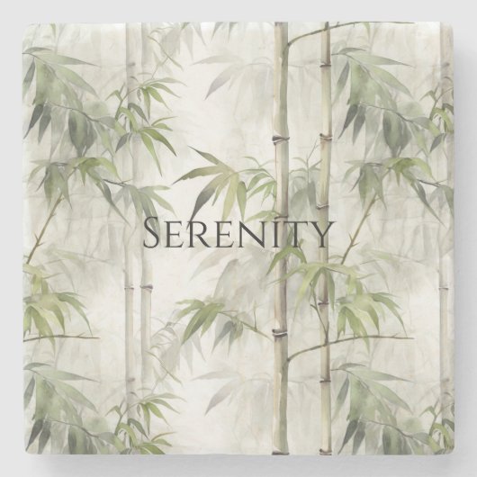 Green Bamboo Serenity ストーンコースター (正面)