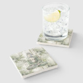 Green Bamboo Serenity Buddha ストーンコースター (横)