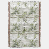 Green Bamboo Serenity Buddha スローブランケット (正面縦)