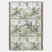 Green Bamboo Serenity Buddha スローブランケット (正面縦)