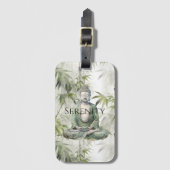 Green Bamboo Serenity Buddha ラゲッジタグ (正面縦)