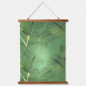   Green Banana Leaf Botanical Tropical Wall Art 吊り下げ型タペストリー (正面)