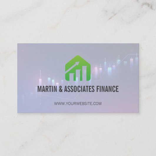 Green Bar Graph | Financial Market Infor 名刺 (正面)