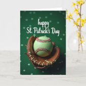 Green Baseball Pattern Card カード (黄色い花)