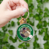 Green Baseball Player Photo High School Spirit キーホルダー (手)