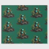 Green Bauble Ornament Christmas Wrapping Paper ラッピングペーパー (フラット)