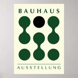 Green Bauhaus print, printable green Bauhaus wall ポスター