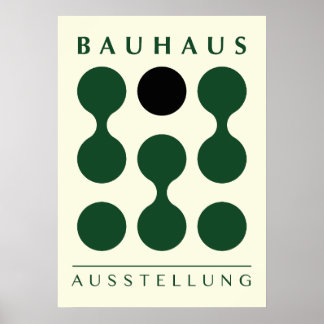 Green Bauhaus print, printable green Bauhaus wall ポスター
