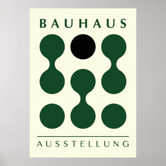 Green Bauhaus print, printable green Bauhaus wall ポスター (正面)