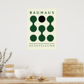 Green Bauhaus print, printable green Bauhaus wall ポスター (キッチン)