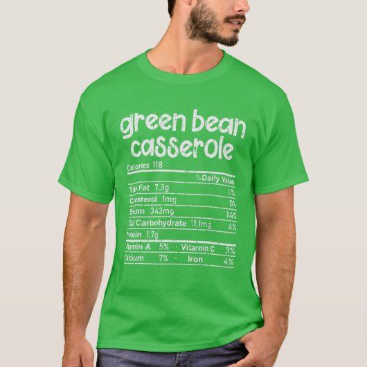 Green Bean Casserole Food Nutrition Facts Family M Tシャツ (正面)