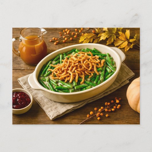 Green Bean Casserole Thanksgiving Postcard シーズンポストカード (正面)