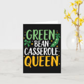 Green Bean Cerole Queen Kitchen Funny Thanksgiving カード (黄色い花)