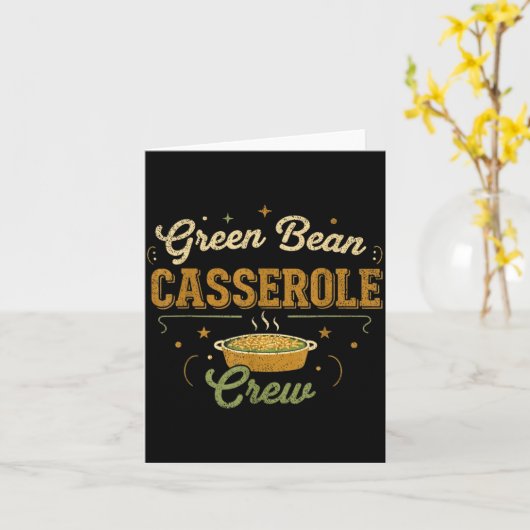 Green Bean Cerole Thanksgiving Cooking Funny  カード (黄色い花)