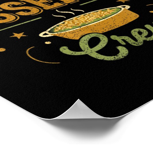 Green Bean Cerole Thanksgiving Cooking Funny  ポスター (角)