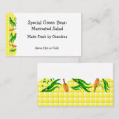 Green Beansレトロレシピラベル名刺 名刺 (正面/裏面)