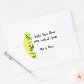 Green Beans Yellow Checksカスタムラベル ラウンドシール (封筒)