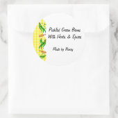 Green Beans Yellow Checksカスタムラベル ラウンドシール (バッグ)