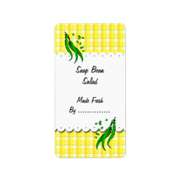 Green Beans Yellow Checksレトロ食品ラベル ラベル