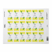 Green Beans Yellow Checksレトロ食品ラベル ラベル (フルシート)