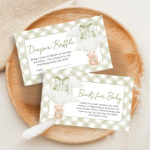 Green Bear Bearly Wait Baby Shower Diaper Raffle エンクロージャーカード