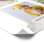 Green Beary First Birthday Photo Timeline ポスター (角)