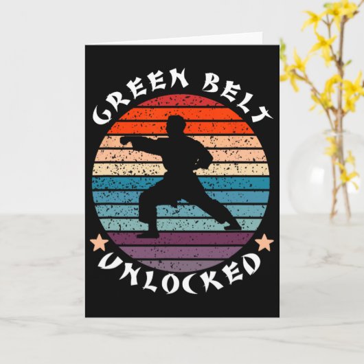 Green Belt Level Unlocked Achievement Karate Keep  カード (黄色い花)