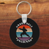 Green Belt Level Unlocked Achievement Karate Keep  キーホルダー (正面)