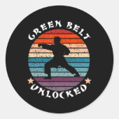 Green Belt Level Unlocked Achievement Karate Keep ラウンドシール (正面)