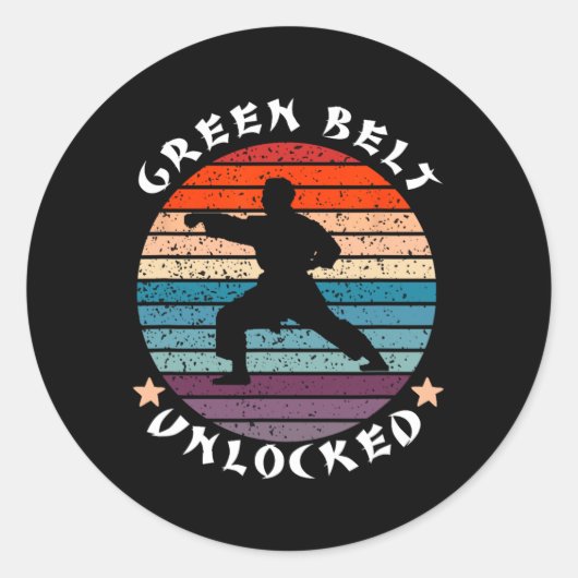 Green Belt Level Unlocked Achievement Karate Keep  ラウンドシール (正面)