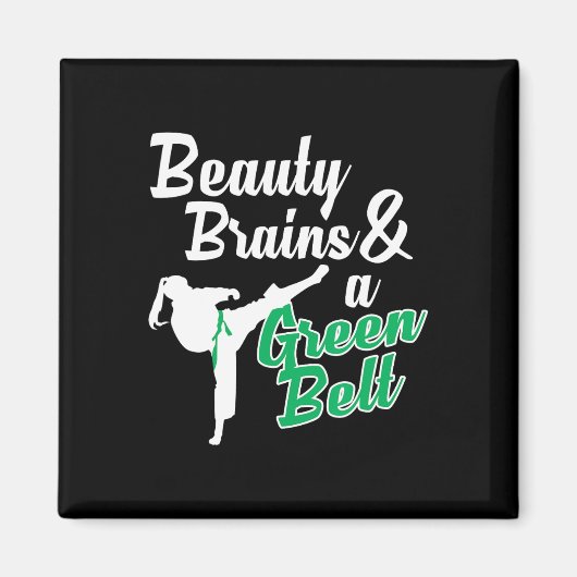 Green Belt Taekwondo Martial Arts Funny Judo Quote マグネット (正面)