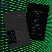 Green Binary Code Computer Techミニマルモダンリスト 名刺