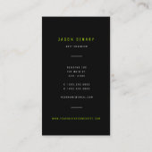 Green Binary Code Computer Techミニマルモダンリスト 名刺 (裏面)