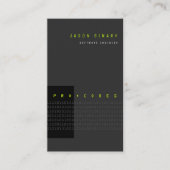 Green Binary Code Computer Techミニマルモダンリスト 名刺 (正面)