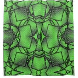 Green Binary Code Tech Computer Science シャワーカーテン